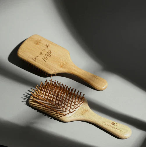 Bamboo Wooden Hair Brush – Natural Paddle Hair Brush with Bamboo Bristles | Styling Brush for Women & Men