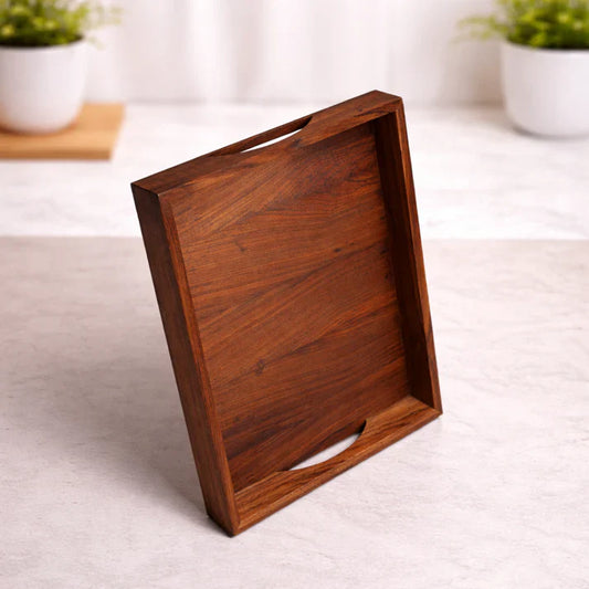 Eco-Friendly Wooden Serving Tray – Rectangular Bamboo Kitchen Platter