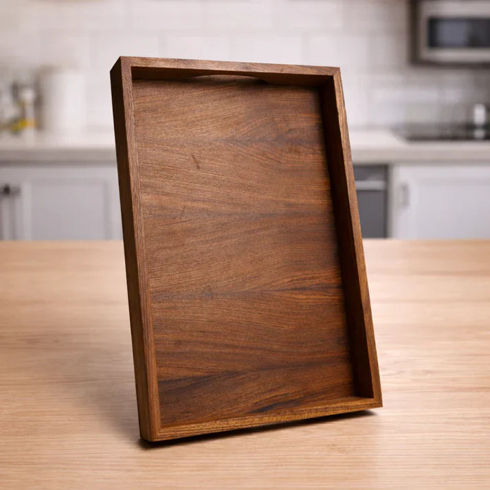 Eco-Friendly Wooden Serving Tray – Rectangular Bamboo Kitchen Platter