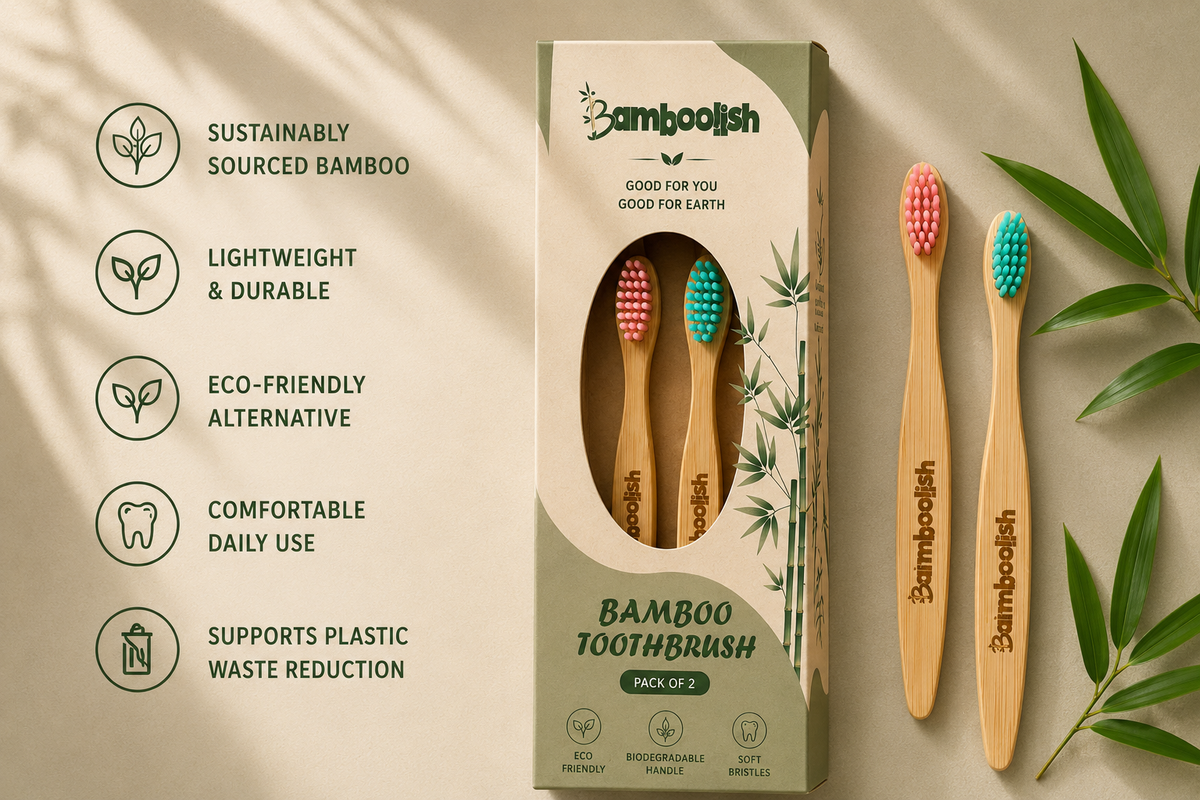 Coloured Adult Toothbrush Pack of 2